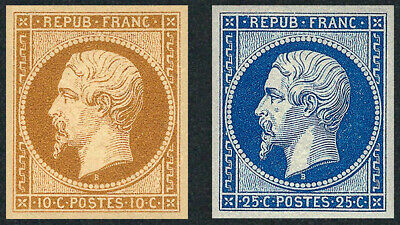 Louis Napoléon stamps featuring the portrait of the French president and reprinted issues from 1862