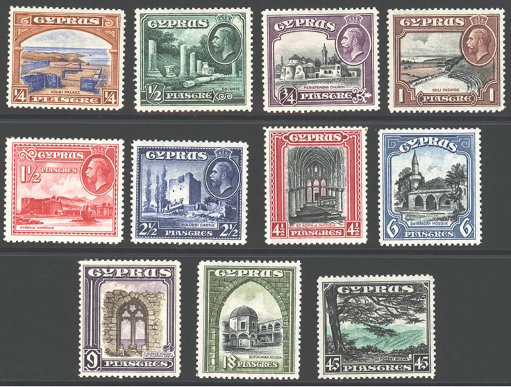 Cyprus 1934 Definitive Stamp Issue – A Tribute to Cultural and Historical Landmarks
