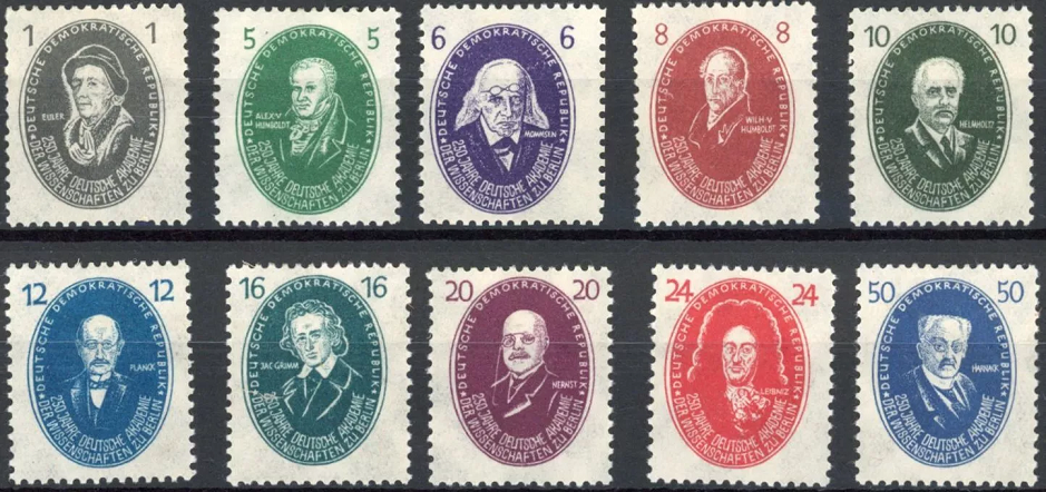 1950 Academy of Sciences Berlin Stamp Issue: A Tribute to Scientific Giants